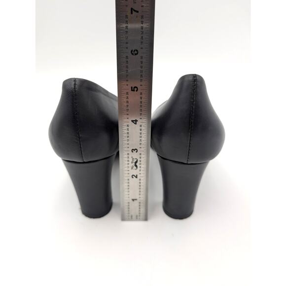 AGL Irina Cap Toe Block Heel Pump Buckle Strap Women's Black Size US8 EU38 - Picture 7 of 11